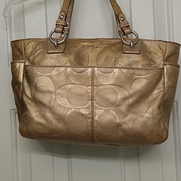 COACH SIGNATURE EMBOSSED LEATHER GALLERY TOTE BAG 17727 HANDBAG SHOULDER… - Picture 3 of 13